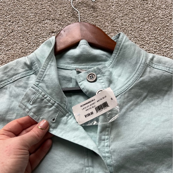 Bella Colori Cream Lightweight Utility Jacket. Size Small. Linen $158 - Picture 3 of 6